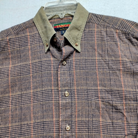 Tango by Max Raab flannel plaid shirt long sleeve Sz M - Picture 4 of 9